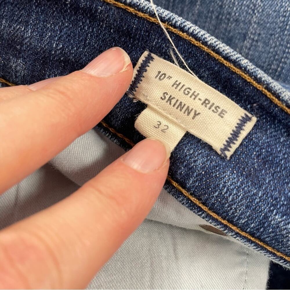 Madewell 10in High Rise Skinny Jeans Womens 32 Cropped Ankle Blue Zip Fly - Picture 6 of 12